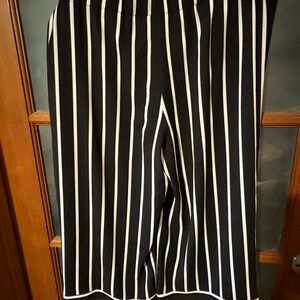 INC Petite Medium Stripe Wide Leg Culotte Pants